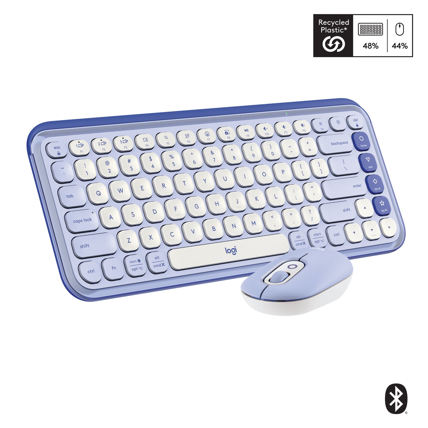 Kit Teclado Y Mouse Logitech Pop Icon Español Lila