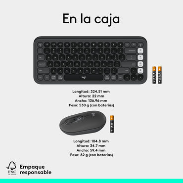 Kit Teclado Y Mouse Logitech Pop Icon Español Grafito