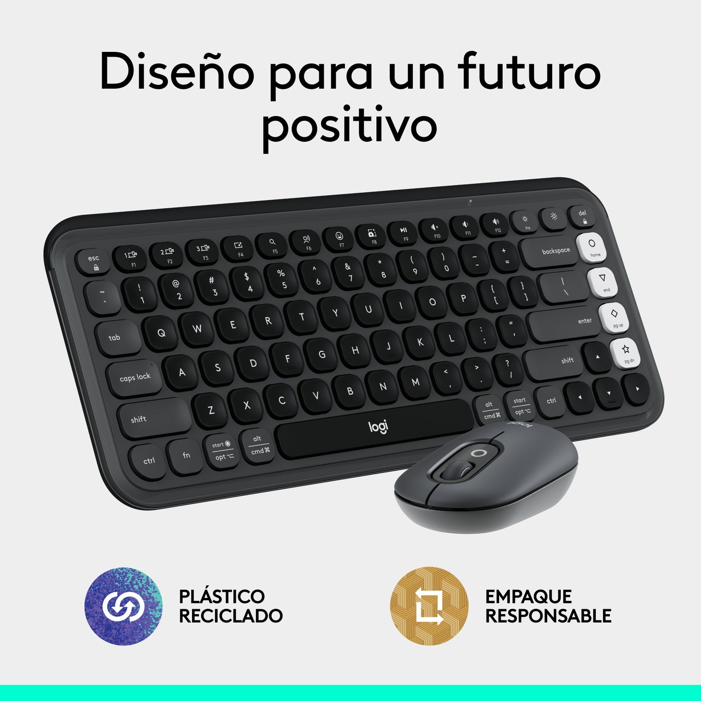 Kit Teclado Y Mouse Logitech Pop Icon Español Grafito