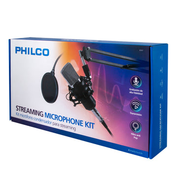 Kit Micrófono Streaming Philco antipop Soporte Stand