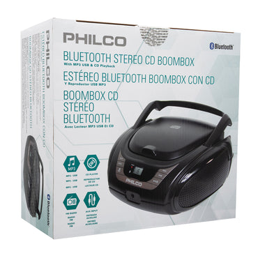 Radio Boombox con CD Mp3 USB Aux AM FM Bluetooth