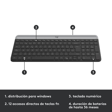 Combo Logitech Teclado y Mouse MK470 Slim