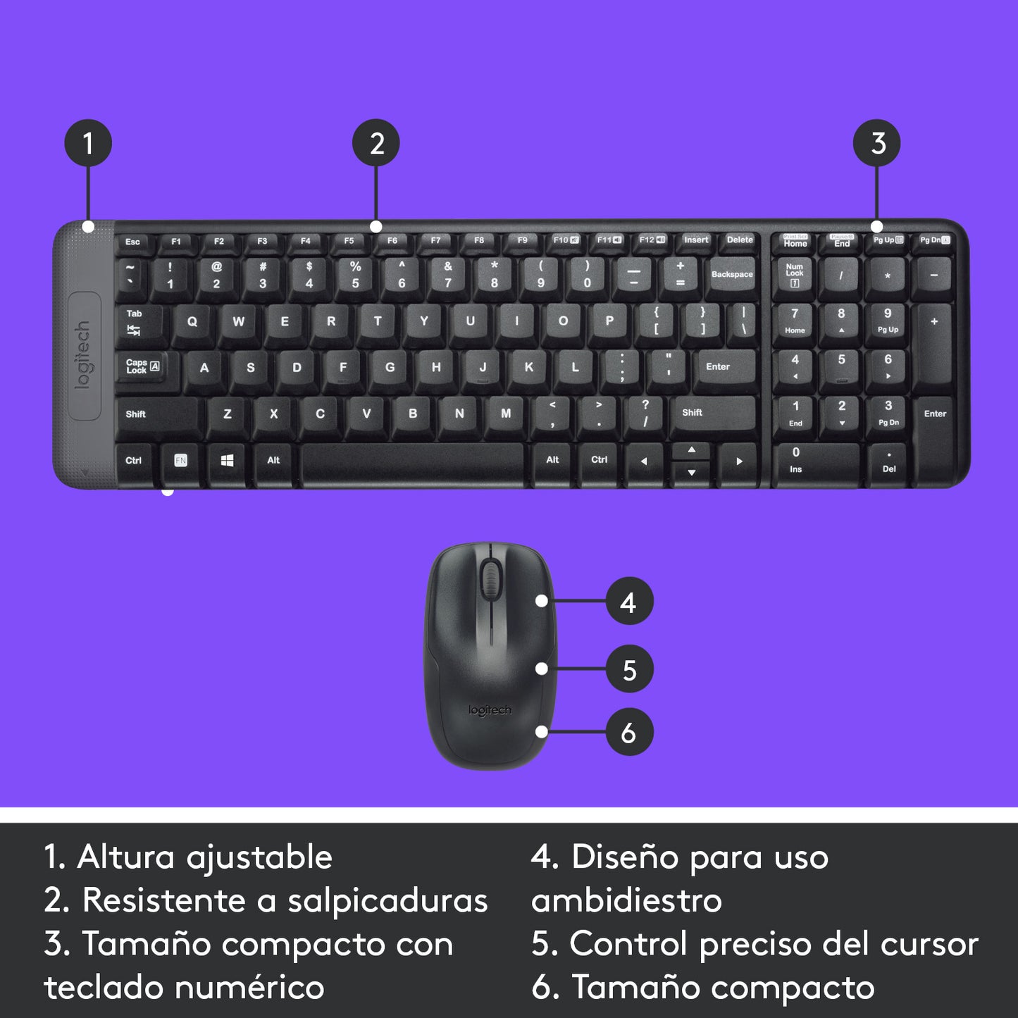 Combo Teclado Mouse Inalámbrico Mk220