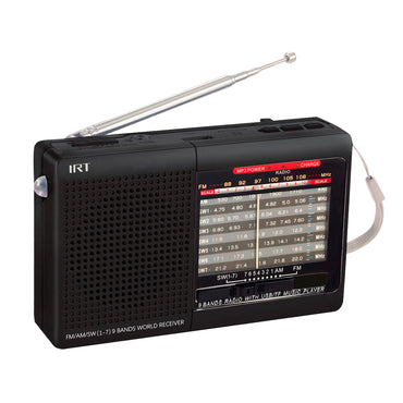 Radio Portatil IRT AM/FM/SW/USB/MSD 9 bandas Recargable