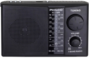 Radio Philco IC-18R Multibandas Recargable AM/FM/SW USB SD Negro