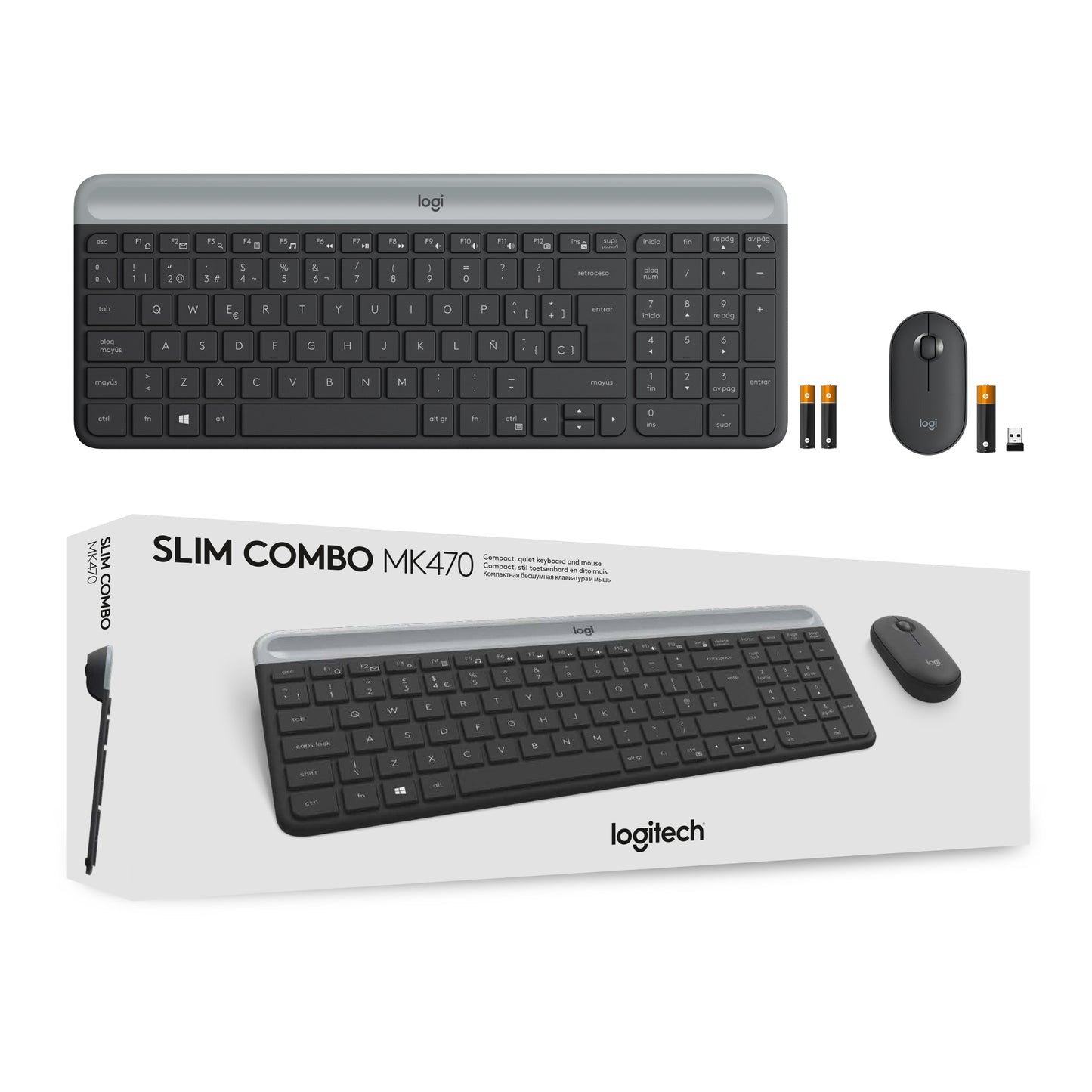 Combo Logitech Teclado y Mouse MK470 Slim