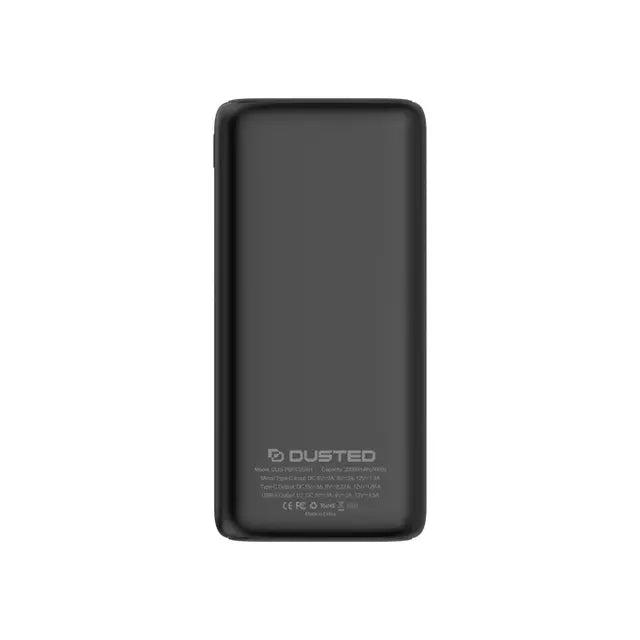 bateria externa de carga rapida 20w 20000 mah dusted negra