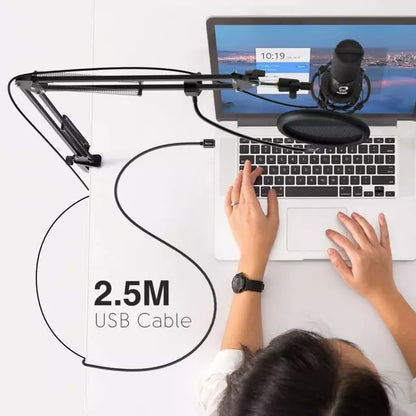Micrófono Fifine T669 Condensador Cardioide USB con Brazo