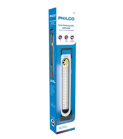 Lámpara LED Solar Recargable Philco SL251 45 LED Power Bank USB
