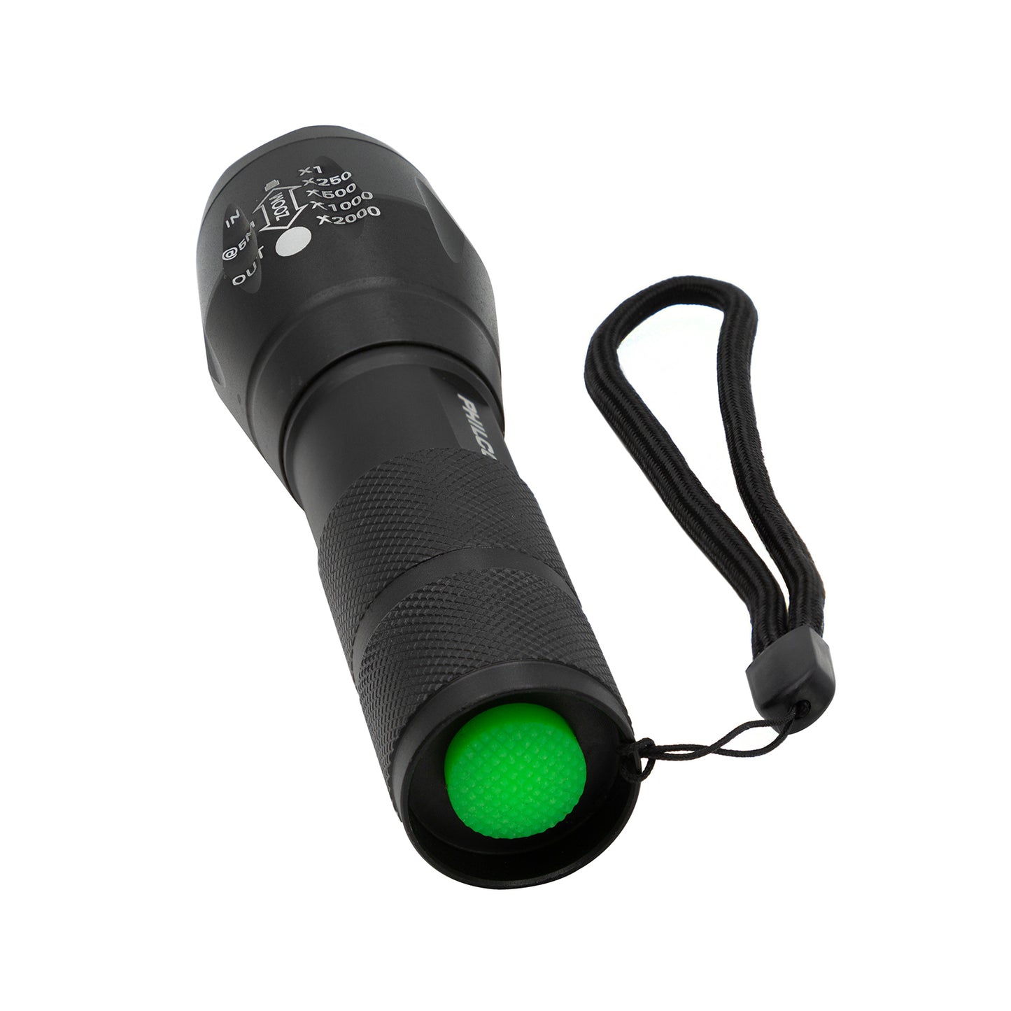 Linterna Táctica LED Swatt Philco 2000LM Recargable con Soporte para Bicicleta