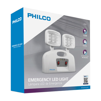 Lámpara de Emergencia Philco 2 Focos LED Recargable