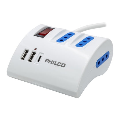 Extension De Escritorio AC USB tipo C Philco Blanco
