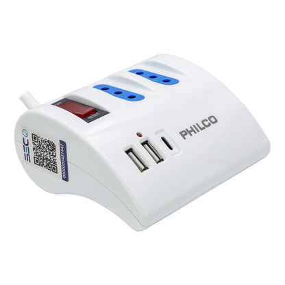 Extension De Escritorio AC USB tipo C Philco Blanco
