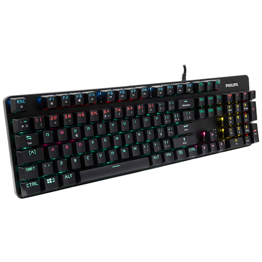 Teclado Gamer Philips SPK8401BQM Qwerty Español