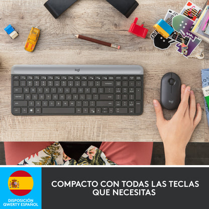 Combo Logitech Teclado y Mouse MK470 Slim