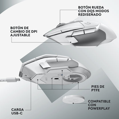 Mouse De Juego Logitech G502 X Blanco