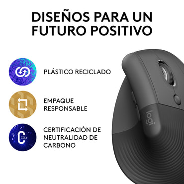 Mouse Inalambrico Logitech Lift Vertical Negro