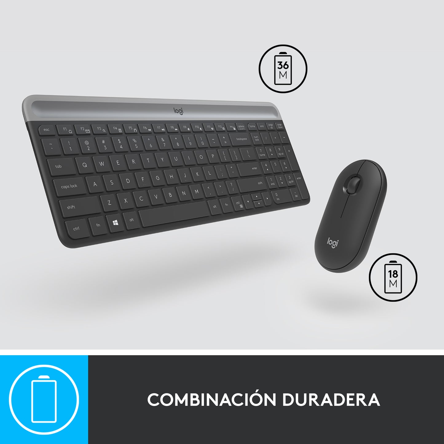 Combo Logitech Teclado y Mouse MK470 Slim