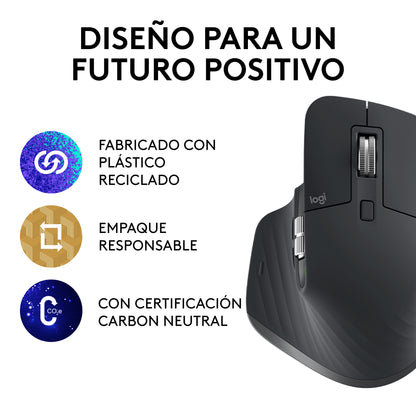 Mouse Logitech MX Master 3S Inalámbrico Bluetooth Ergonómico 8000 DPI