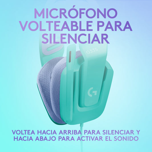 Audifonos Gamer Logitech G335 Menta Jack 35mm
