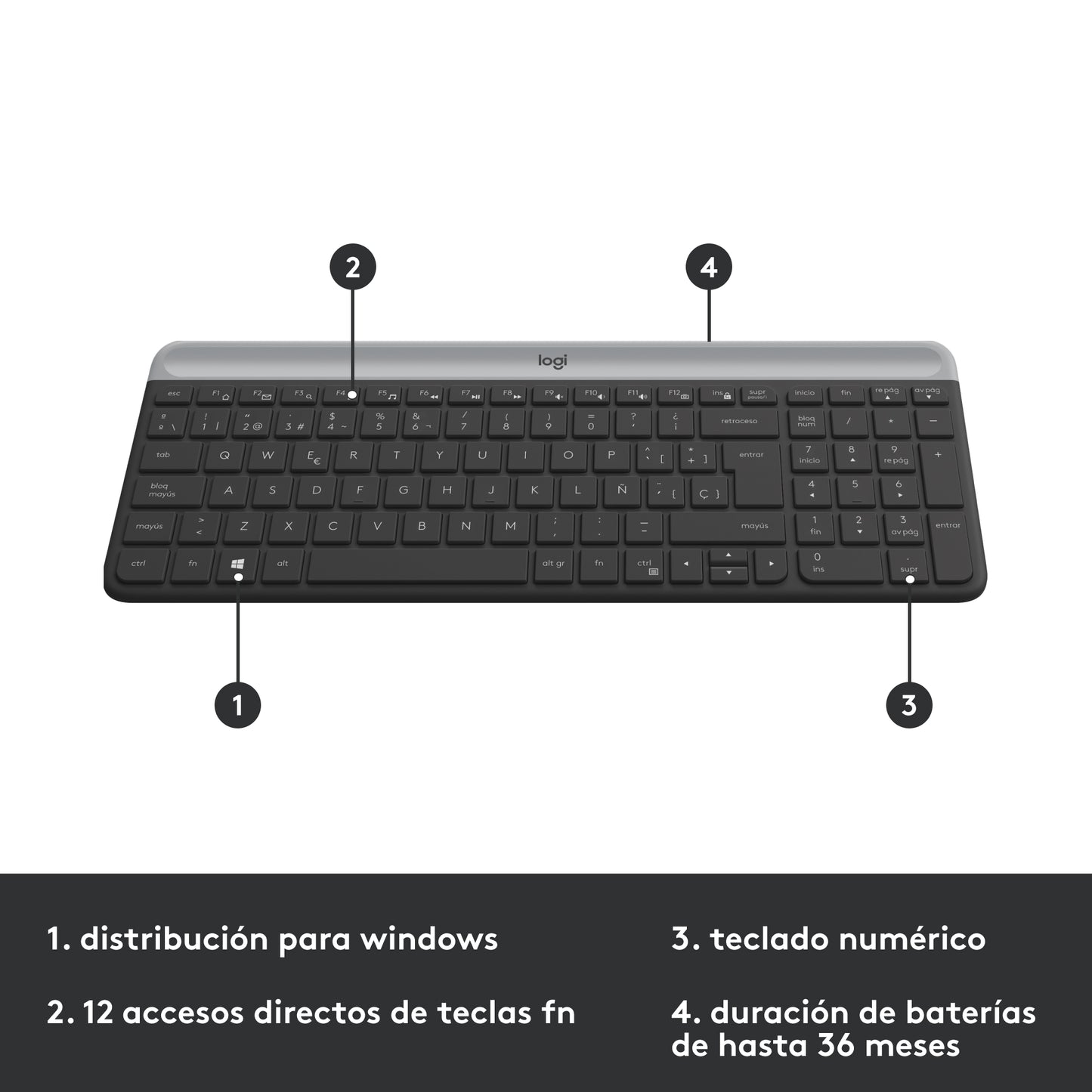 Combo Logitech Teclado y Mouse MK470 Slim