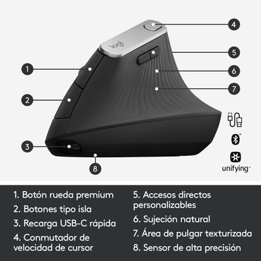 Mouse Inalámbrico Logitech Mx Vertical