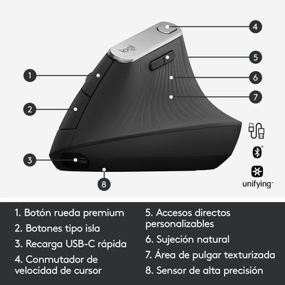 Mouse Inalámbrico Logitech Mx Vertical