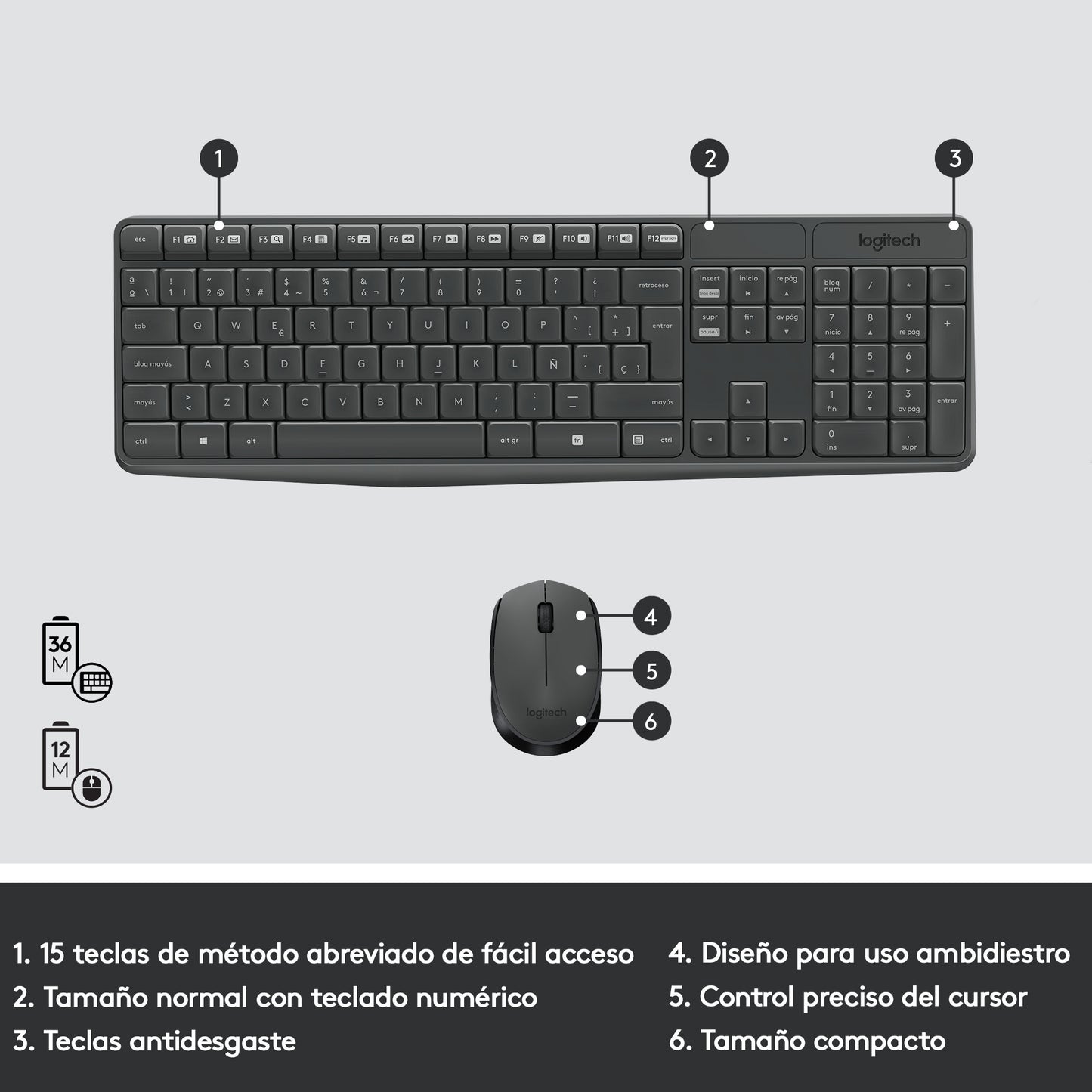 Combo Logitech Teclado y Mouse MK235