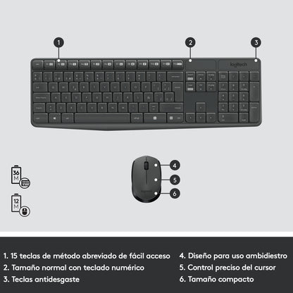 Combo Logitech Teclado y Mouse MK235