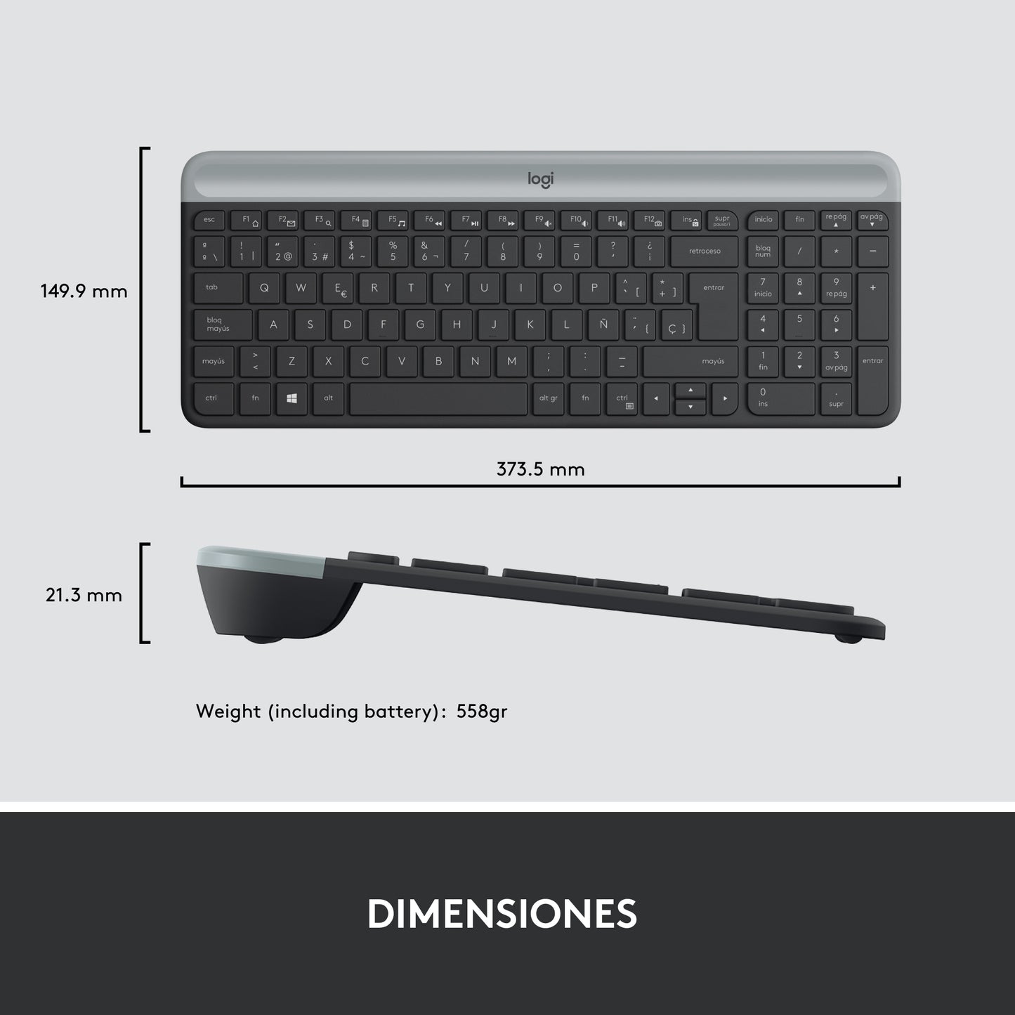 Combo Logitech Teclado y Mouse MK470 Slim
