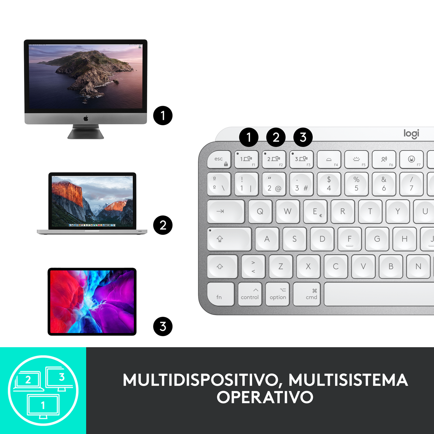 Teclado Logitech Mx Keys Mini Gris