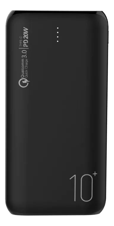 Power Bank 10.000 mAh 22.5W Carga Rápida USB Dual Negra