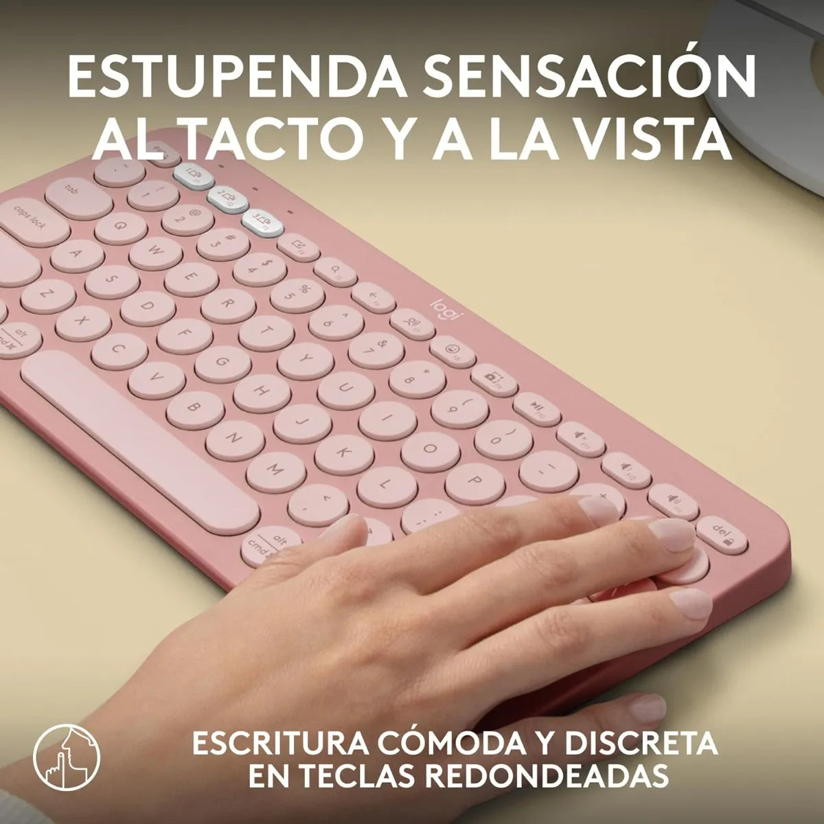 Teclado Inalámbrico Bluetooth Logitech Pebble Keys 2 K380S Rosado Español