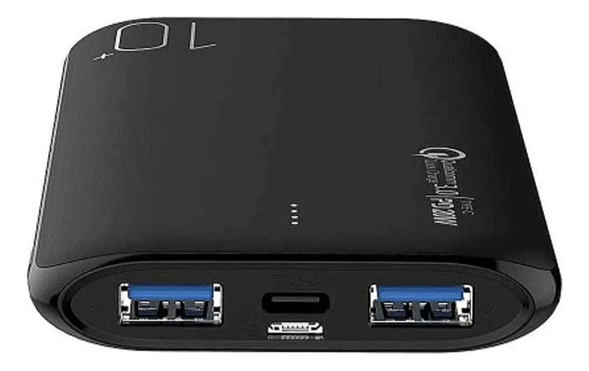 Power Bank 10.000 mAh 22.5W Carga Rápida USB Dual Negra