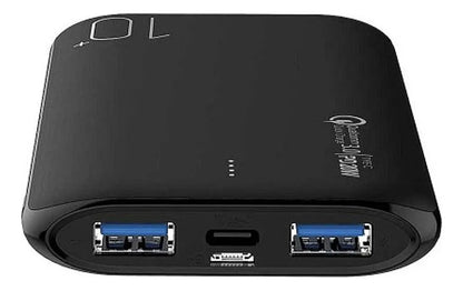 Power Bank 10.000 mAh 22.5W Carga Rápida USB Dual Negra