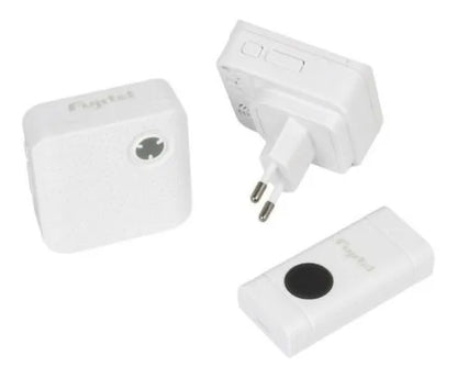 Timbre Inalámbrico Fujitel Doble Receptor 52 Melodías Blanco 180m