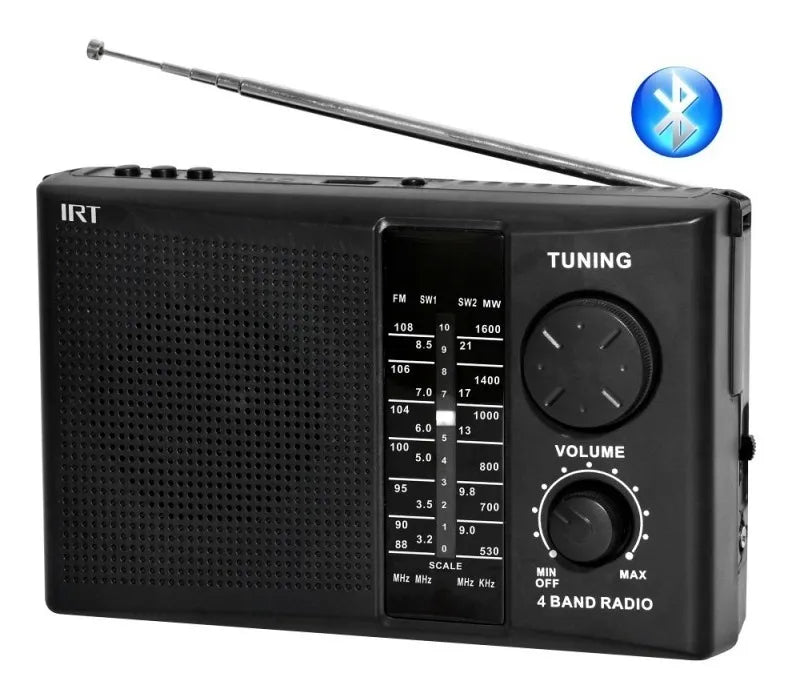 Radio Portátil Recargable IRT FM / AM USB MP3 con Pilas