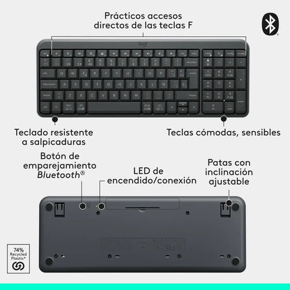 Teclado Inalámbrico Bluetooth Logitech K250 Negro