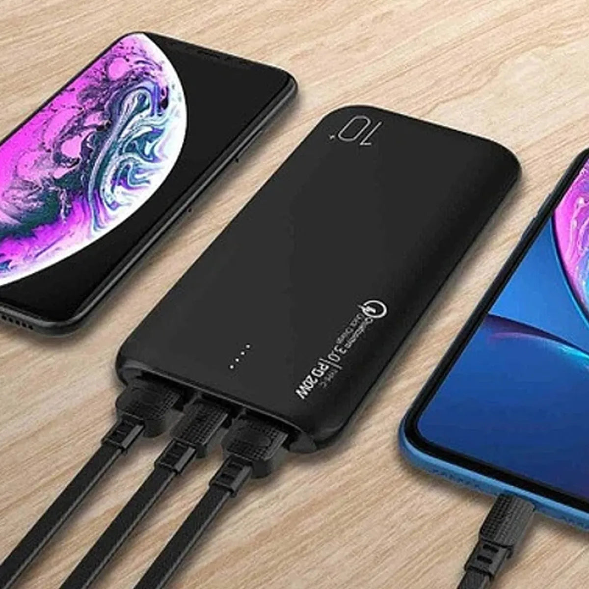 Power Bank 10.000 mAh 22.5W Carga Rápida USB Dual Negra