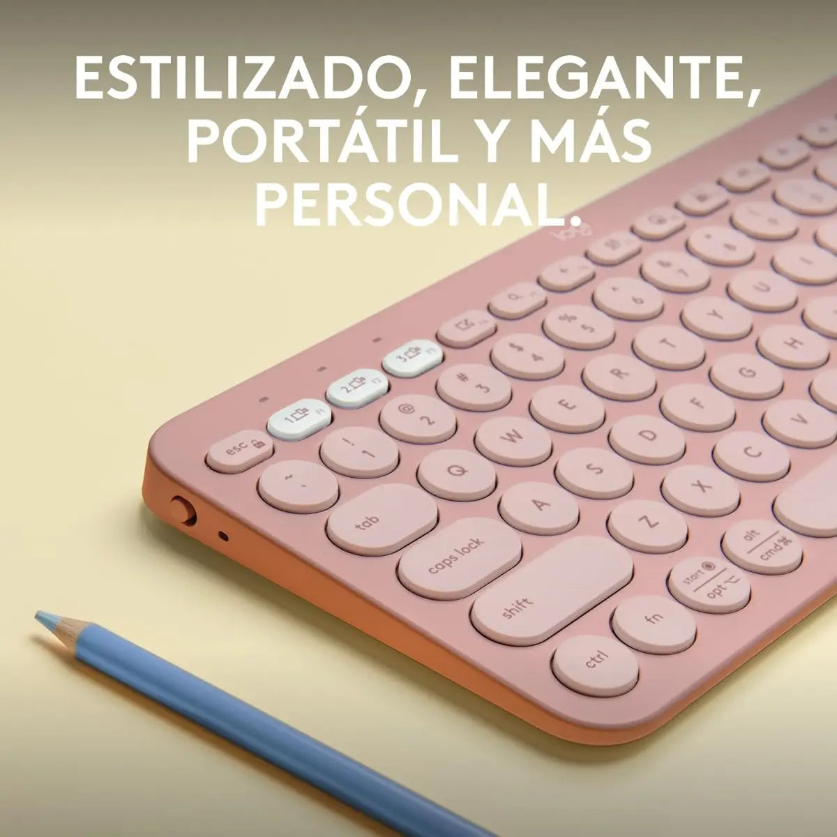 Teclado Inalámbrico Bluetooth Logitech Pebble Keys 2 K380S Rosado Español