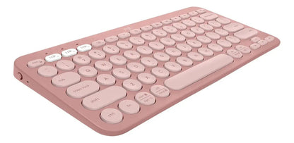 Teclado Inalámbrico Bluetooth Logitech Pebble Keys 2 K380S Rosado Español