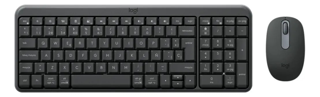 Kit Teclado + Mouse Inalámbrico Bluetooth Logitech MK250 Español Negro