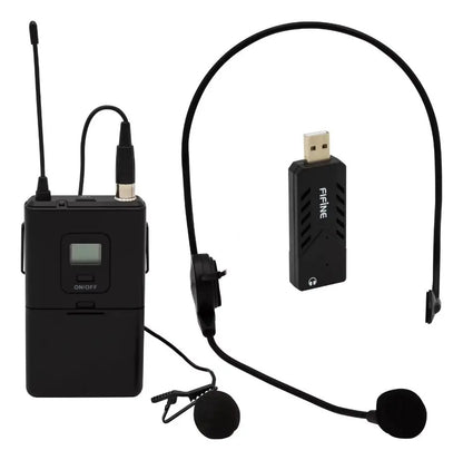 Micrófono Inalámbrico USB Lavalier Fifine K031B UHF Negro
