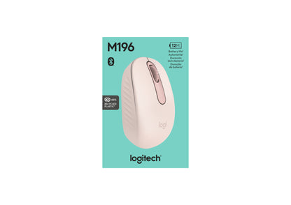 Mouse Bluetooth Logitech M196 Rosa - Inalámbrico Portátil Silent Click