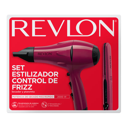 Combo Secador Y Alisador De Viaje Revlon Color Rojo I289RVDR5230