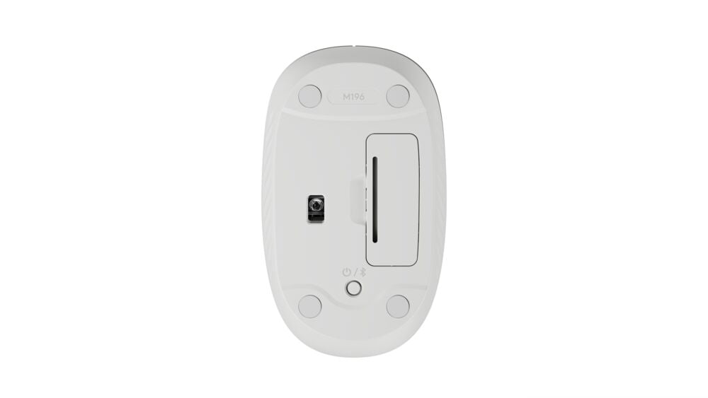 Mouse Bluetooth Logitech M196 Blanco - Inalámbrico Compacto Silent Click