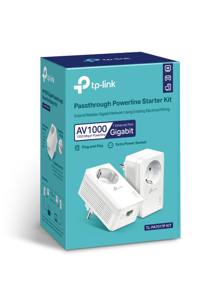Kit Repetidor Powerline Av1000 Gigabit TP-Link TL-PA7017