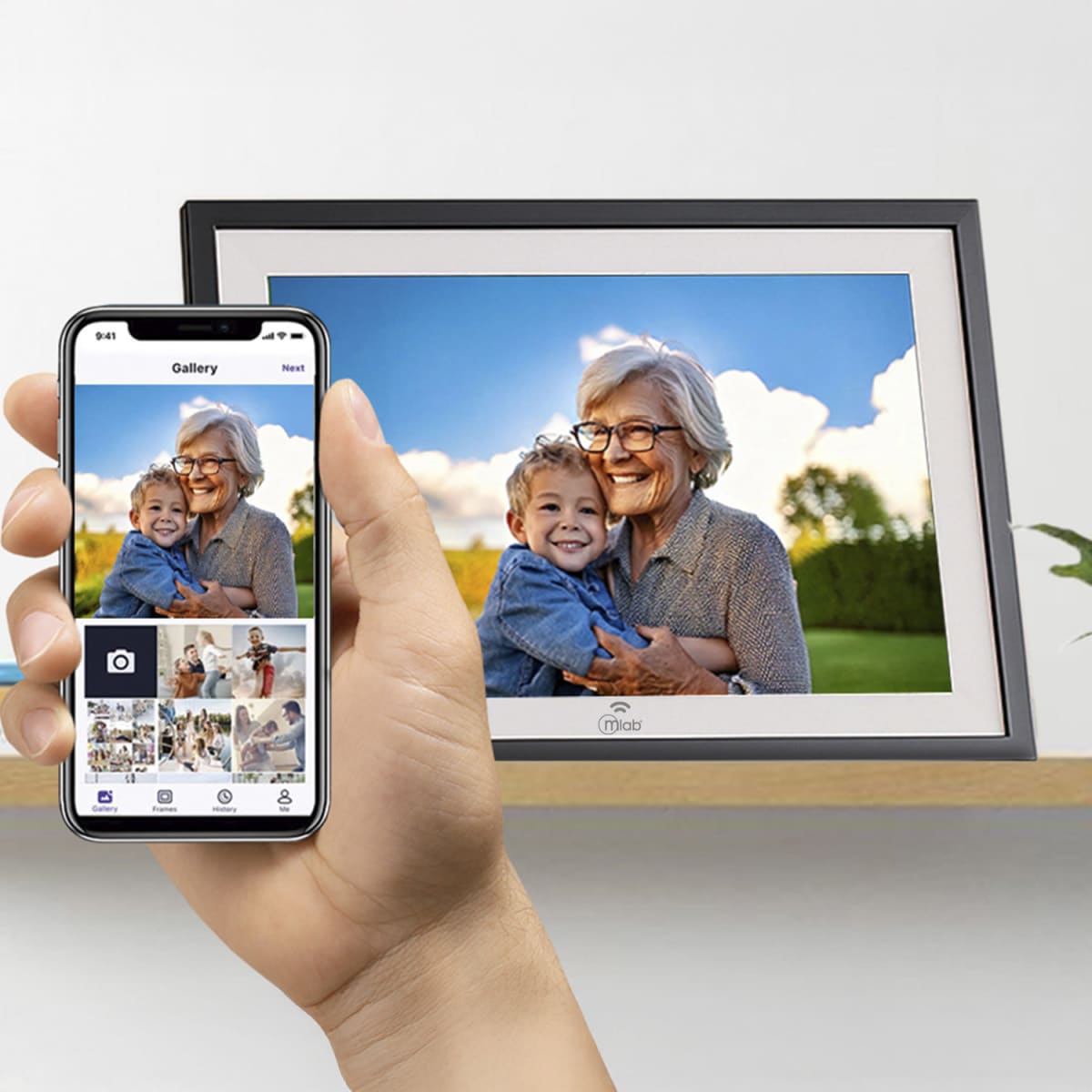Marco Digital MLAB 10” WiFi App USB/SD Photo Frame Negro / Blanco PF-110W
