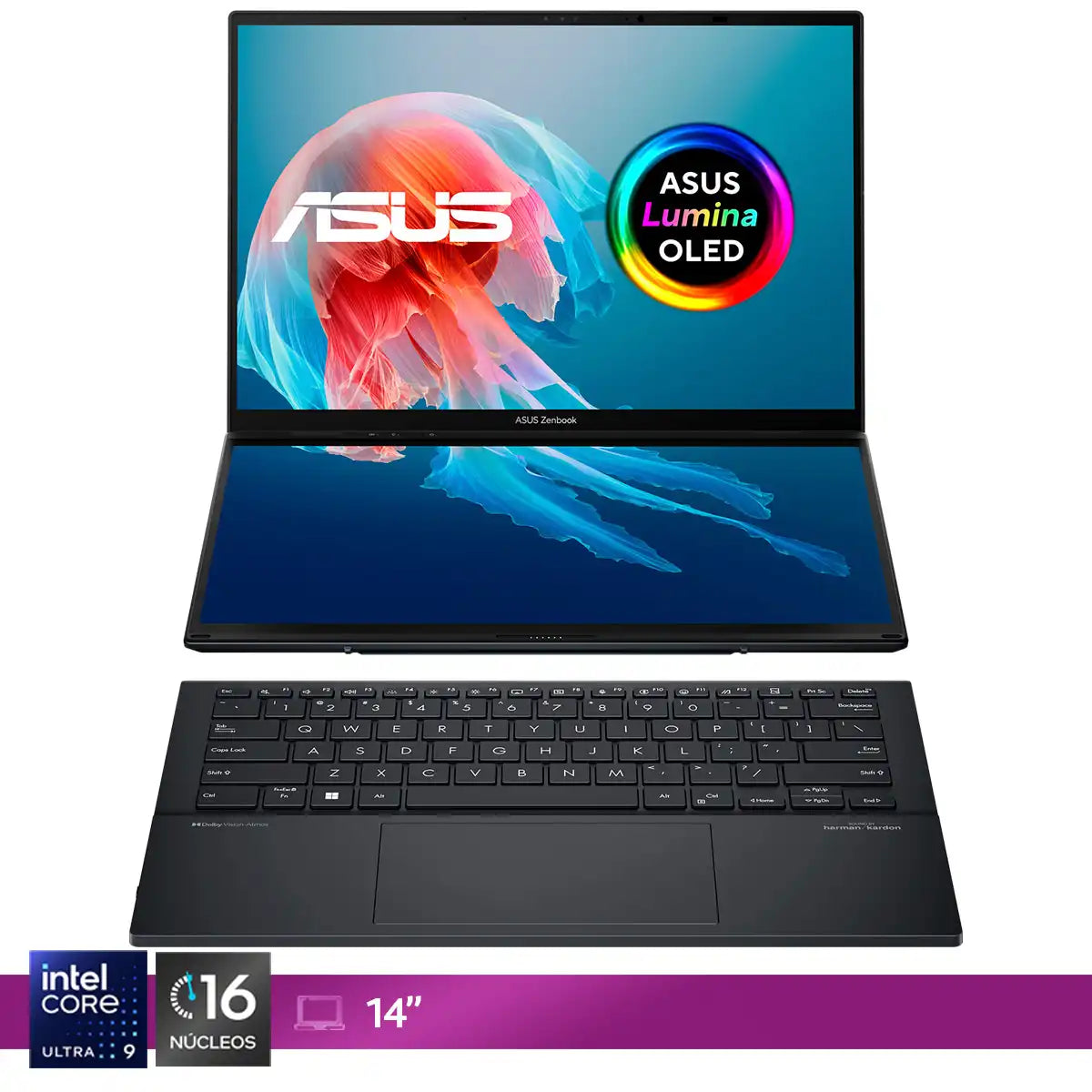 Notebook ASUS Zenbook Duo Ultra 9 32GB RAM 1TB SSD Dual OLED 3K 120Hz 14" reacondicionado