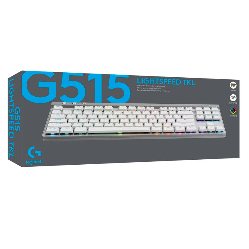 Teclado Gamer Inalámbrico Logitech G515 LIGHTSPEED TKL Blanco